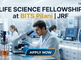 Life Science Fellowship at BITS Pilani | JRF | Apply Now