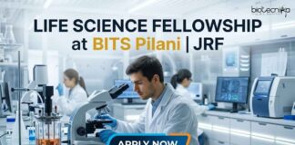 BITS Pilani JRF Recruitment 2026: Life Science Fellowship with Italy Research Collab | Earn Up to ₹42,000 + HRA Life Science Fellowship at BITS Pilani | JRF | Apply Now