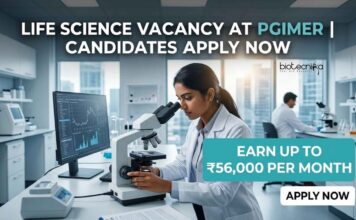 ₹56,000 Salary Research Scientist Job at PGIMER for Life Science Candidates Life Science Vacancy at PGIMER | Candidates Apply Now
