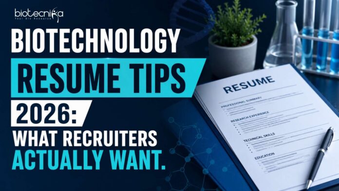 Biotechnology Resume Tips 2026: What Recruiters Actually Want Biotechnology Resume Tips 2026: What Recruiters Actually Want