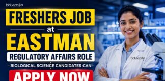 Biological Science Freshers Job at Eastman | Candidates Apply