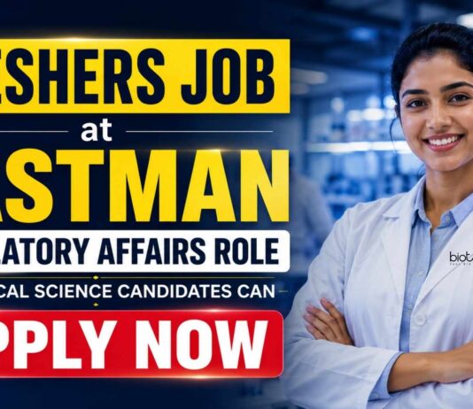 Biological Science Freshers Job at Eastman | Candidates Apply