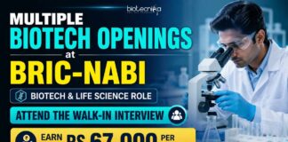 Upto ₹67,000/ Month Biotech Openings at NABI 2026 | Multiple Research Roles Multiple Biotech Openings at BRIC-NABI | Candidates Apply Now