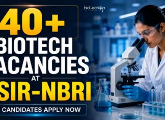 40+ CSIR-NBRI Research Jobs 2026 Announced – Multiple Biotech Vacancies for MSc Candidates! Multiple Biotech Vacancies at CSIR-NBRI | Candidates Apply Now