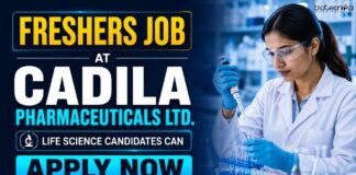 Life Science Freshers Job at Cadila | Candidates Apply Now