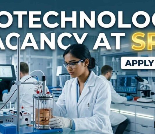 Biotechnology Vacancy at SRM | Candidates Apply Now