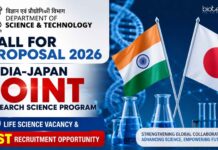 India-Japan Cooperative Science Programme 2026 | Call for Proposal | Life Science Vacancy & DST Recruitment Opportunity Call for Proposal 2026: DST-Japan JOINT Research Science Prog