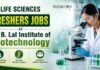 Life Sciences Freshers Jobs at Dr. B. Lal Institute of Biotechnology