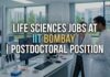 Life Sciences Jobs at IIT Bombay | Postdoctoral Position
