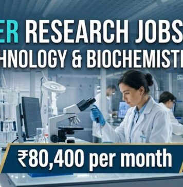 Upto ₹80,400 per month PGIMER Research Jobs 2026 : Biotechnology & Biochemistry Candidates Apply Biotechnology Jobs at PGIMER | Candidates Apply Now