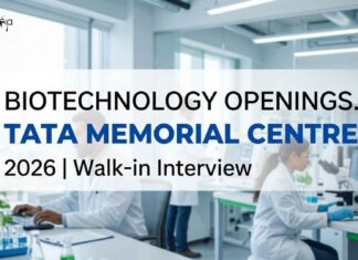 Biotechnology Openings at Tata Memorial Centre 2026 | Research Associate Walk-in Interview Biotechnology Vacancy at Tata Memorial Centre | Apply Now