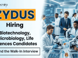 Life Sciences Jobs at Zydus Lifesciences Ahmedabad: Explore Zydus Career opportunities in Vaccine Manufacturing, QC, and Biotech Roles.