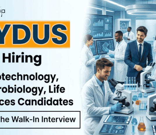 Life Sciences Jobs at Zydus – Attend the Walk-In Interview Life Sciences Jobs at Zydus Lifesciences Ahmedabad: Explore Zydus Career opportunities in Vaccine Manufacturing, QC, and Biotech Roles.