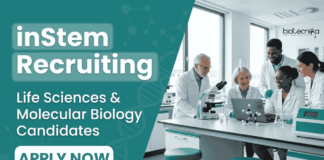inStem Recruitment 2026 Announced. Apply for Life Sciences Vacancy and build your Career in Molecular Biology.