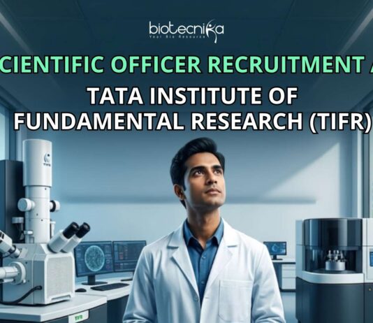 ₹1,18,110 Salary! Scientific Officer Recruitment At Tata Institute of Fundamental Research (TIFR). Latest Life Science Jobs 2026