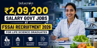 ₹2,09,200 Salary Govt Jobs at FSSAI Recruitment 2026 for Life Science Graduates FSSAI Careers 2026 announced Group A & C vacancies including Joint Director Job. Apply now for a Govt Life Science Job and explore opportunities for life science graduates