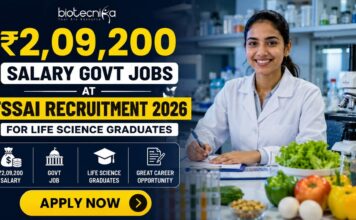 ₹2,09,200 Salary Govt Jobs at FSSAI Recruitment 2026 for Life Science Graduates FSSAI Careers 2026 announced Group A & C vacancies including Joint Director Job. Apply now for a Govt Life Science Job and explore opportunities for life science graduates