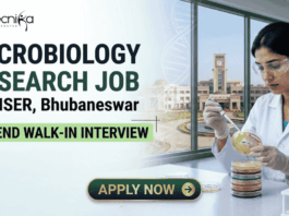 ₹30,000Month Microbiology Research Job at NISER Attend Walk-In Interview