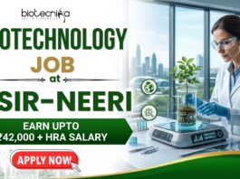 Apply for CSIR-NEERI Careers Senior Project Associate Job with ₹42,000 salary plus HRA. Excellent Biotechnology Job.