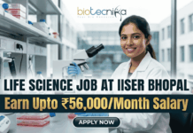 ₹56,000/Month Salary Life Science Job at IISER Bhopal | Application Invited!