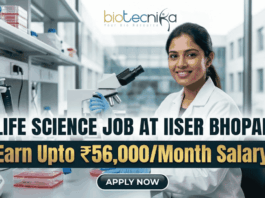 ₹56,000/Month Salary Life Science Job at IISER Bhopal | Application Invited!