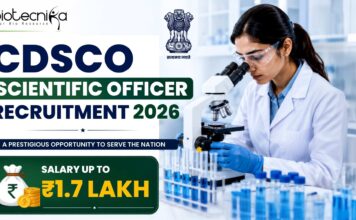 CDSCO Scientific Officer Recruitment 2026 | Salary Up to ₹1.7 Lakh – Apply Now CDSCO Scientific Officer Recruitment 2026 Salary Up to ₹1.7 Lakh – Apply Now