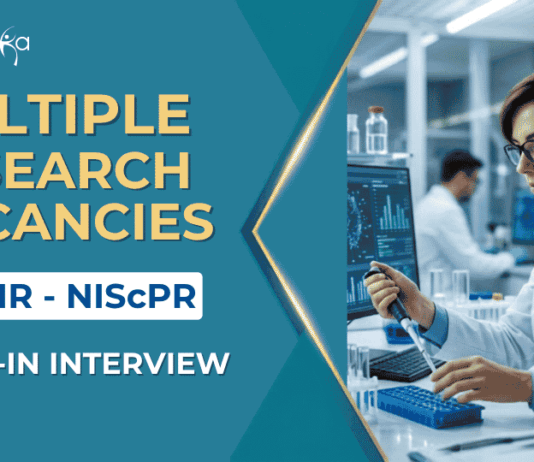 CSIR-NIScPR Recruitment 2026 - Multiple Life Sciences Vacancies. Candidates Seeking Research Jobs Attend the Walk-in Interview.