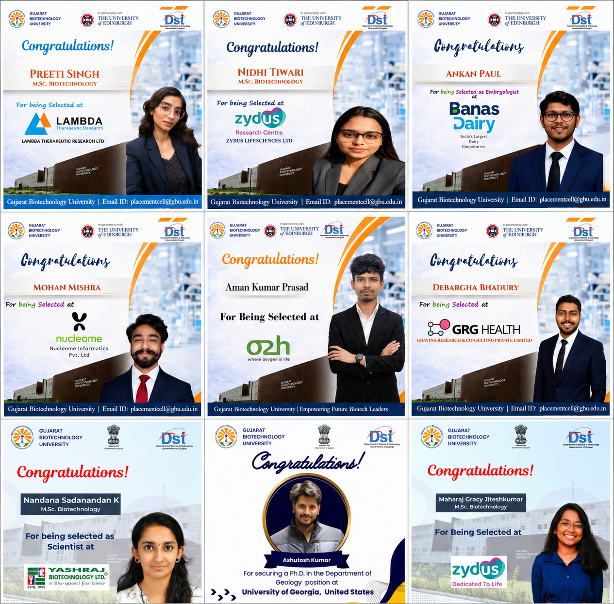 MSc Biotechnology Admission 2026-27 at Gujarat Biotechnology University (GBU)