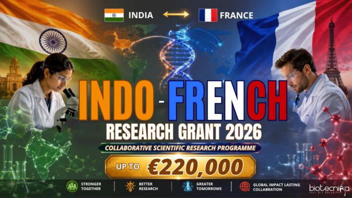 Collaborative Scientific Research Programme 2026 Indo-French Grant Up to €220,000 CEFIPRA CSRP 2026 Call for Proposal invites Applications for Scientific Research Programme in Biotechnology Research & Allied Fields.