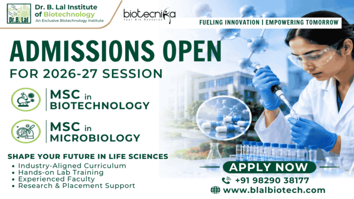 MSc Microbiology & Biotechnology Admission at Dr. B. Lal Institute of Biotechnology MSc Microbiology & Biotechnology Admission at Dr. B. Lal Institute of Biotechnology