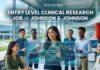 Entry Level Clinical Research Job at Johnson & Johnson | BSc Life Science Candidates Apply Now