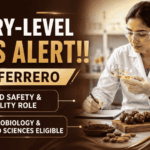 Entry Level Microbiology Jobs at Ferrero | Applications Open Apply for Ferrero Careers Quality Laboratory Specialist Role. Entry-Level Microbiology and Food Tech Jobs in the FMCG industry.