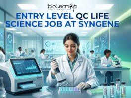 Entry Level QC Life Science Job at Syngene in Bangalore | Apply Online Here Entry Level QC Life Science Job at Syngene | Apply Online Here