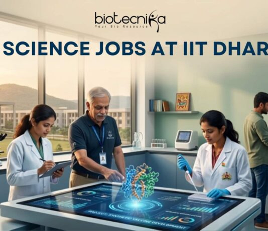 Apply for Life Science Jobs through IIT Dharwad Recruitment 2026 for the Junior Technical Superintendent (BSBE) post. Govt career opportunity