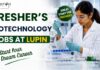 Apply for a Freshers Biotechnology Job at Lupin as an Associate Scientist – Biotech R&D FDT in Pune. Explore Biotech Jobs, eligibility & more