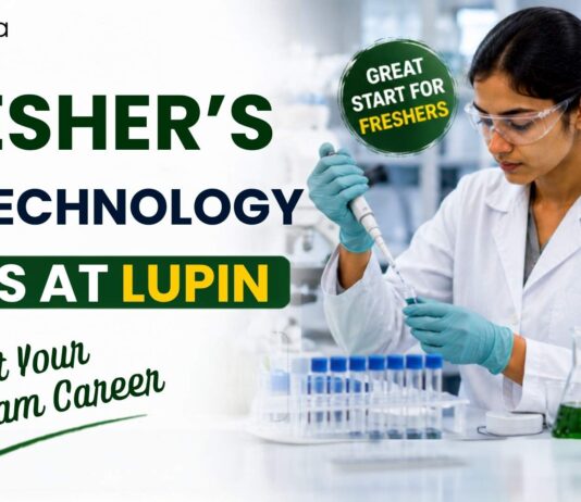 Apply for a Freshers Biotechnology Job at Lupin as an Associate Scientist – Biotech R&D FDT in Pune. Explore Biotech Jobs, eligibility & more