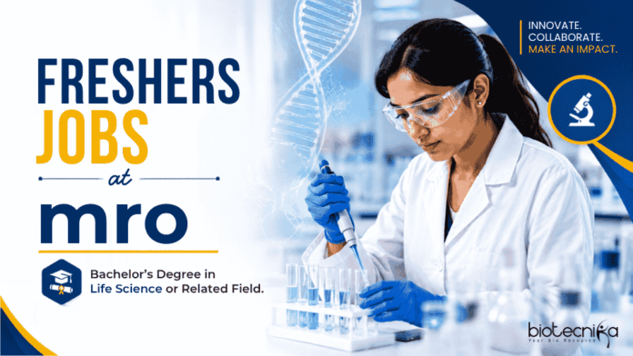 Freshers Jobs at mro MRO Career Opportunity in Pune. BSc Candidates Apply for Life Sciences Freshers Jobs in Healthcare Operations.