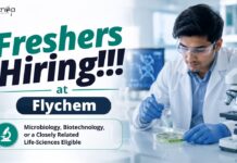 Freshers Jobs in Hyderabad at Flychem | Microbio & Biotech Eligible Apply for Microbiologist Jobs for Freshers at Flychem in Hyderabad and Explore Exciting Opportunities in Microbiology and Biotechnology.