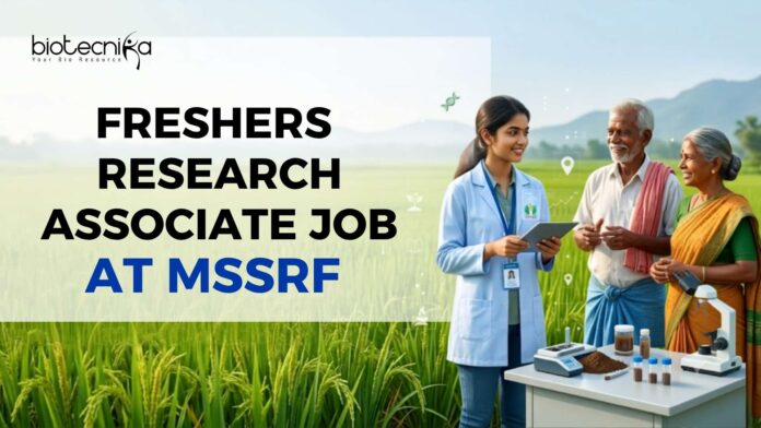 Fresher's Research Associate Job at MSSRF – Apply Online! Fresher's Research Associate Job at MSSRF – Apply Online!