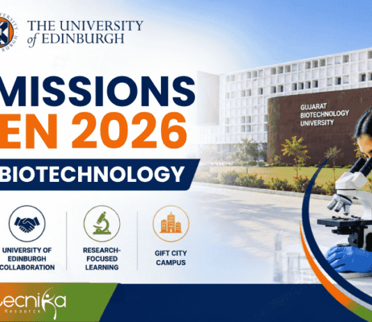 MSc Biotechnology Admission 2026-27 at Gujarat Biotechnology University (GBU)