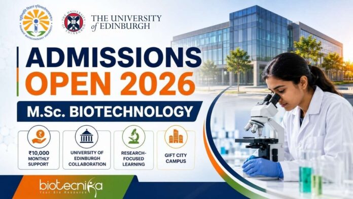 MSc Biotechnology Admission 2026-27 at Gujarat Biotechnology University (GBU) MSc Biotechnology Admission 2026-27 at Gujarat Biotechnology University (GBU)