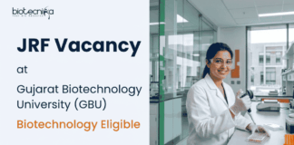 Biotechnology JRF Vacancy at GBU | Online Applications Open GBU Recruitment 2026 Invites Applications for JRF Vacancy in a GSBTM-funded Cancer Research Project. Apply for Biotechnology Jobs.