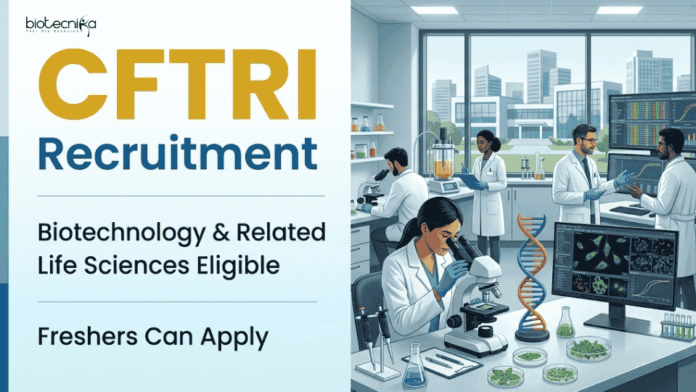 Govt Biotechnology Jobs CFTRI Recruitment Apply for CFTRI Recruitment 2026. Explore Govt Biotechnology Jobs Opportunity for Life Sciences Career in Mysuru.