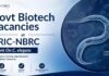 BRIC NBRC Recruitment 2026 announced Vacancy. Apply for Govt Biotechnology Research Jobs & Start your Life Sciences Career.