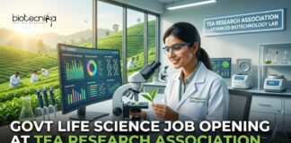 Govt Life Science Job Opening at Tea Research Association | Apply Online Here