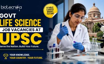 Multiple Govt Life Science Job Vacancies at UPSC | Apply Online Now Govt Life Science Job Vacancies at UPSC