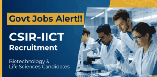 Govt Life Sciences Jobs at CSIR | Attend the Walk-In Interview CSIR IICT Recruitment 2026 announces Govt Biotechnology and Life Sciences Jobs for Project Associate & Scientist Positions in Hyderabad.