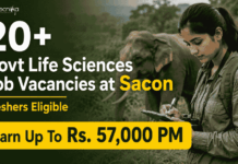 20+ Govt Life Sciences Job Vacancies with Up to 57,000 Pay at Sacon | Freshers Eligible Apply for SACON Recruitment 2026. Govt Zoology & Life Sciences Jobs available for MSc Candidates. Salary up to ₹57,000 + HRA.