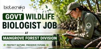 Govt Wildlife Biologist Job Opening at Mangrove Forest Division (Wildlife) Odisha | Apply Now