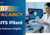 Apply for BITS Pilani Recruitment JRF Vacancy in Immunology. Excellent Career in Immunology with Fellowship.
